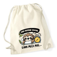 Turnbeutel Der frühe Vogel kann mich mal Faultier 12...
