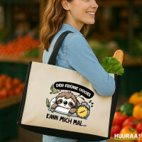 Jutetasche Der frühe Vogel kann mich mal Faultier 21...