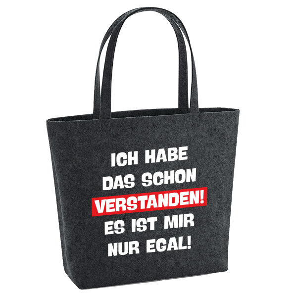 Filz Shopper Schon verstanden ich mit nur egal 22 Liter