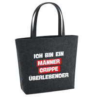 Filz Shopper Ich bin ein Männergrippe...