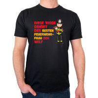 Herren T-Shirt Tasse gehört der besten Feuerwehrfrau...