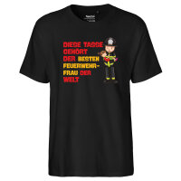 Herren T-Shirt Tasse gehört der besten Feuerwehrfrau...