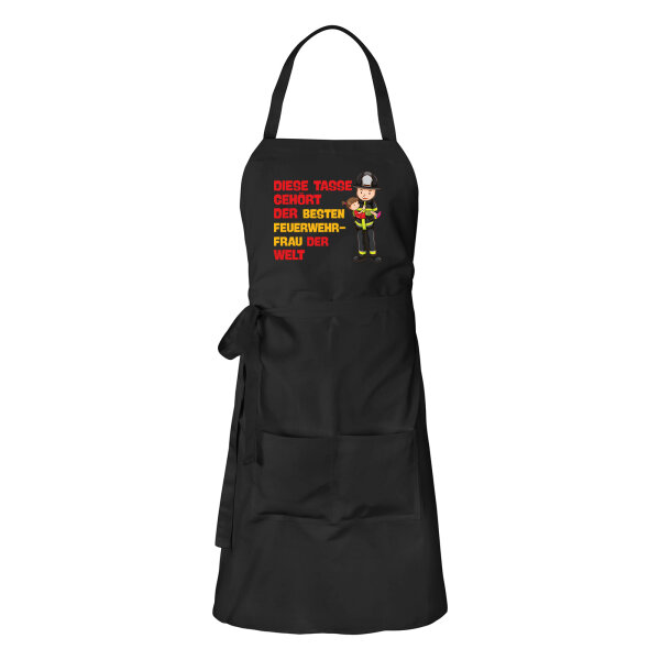 Schürze Tasse gehört der besten Feuerwehrfrau der Welt mit Taschen