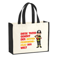 Jutetasche Tasse gehört der besten Feuerwehrfrau der...