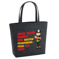 Filz Shopper Tasse gehört der besten Feuerwehrfrau...
