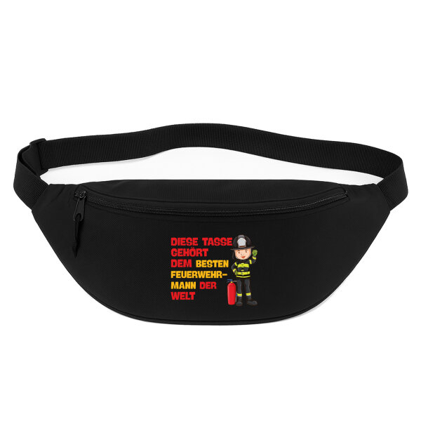 Bauchtasche Tasse gehört dem besten Feuerwehrmann der Welt 2,5 Liter Black