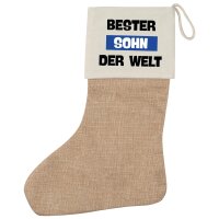 Weihnachtsstrumpf Bester Sohn der Welt Beige Jute