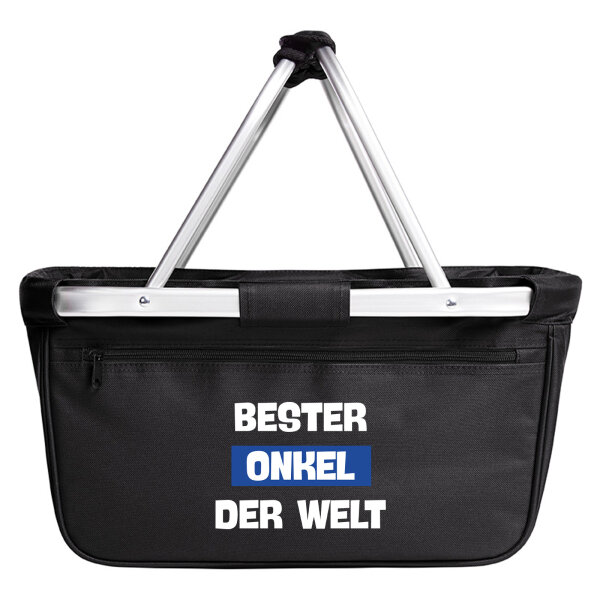 Einkaufskorb faltbar Bester Onkel der Welt 20 Liter Black