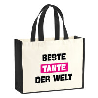 Jutetasche Beste Tante der Welt 21 Liter Black
