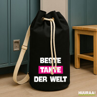 Seesack Beste Tante der Welt 20 Liter Black