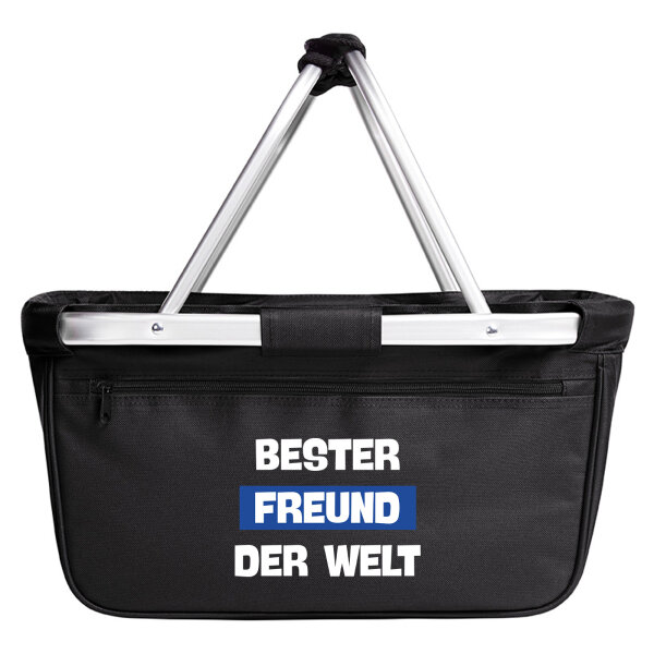 Einkaufskorb faltbar Bester Freund der Welt 20 Liter Black