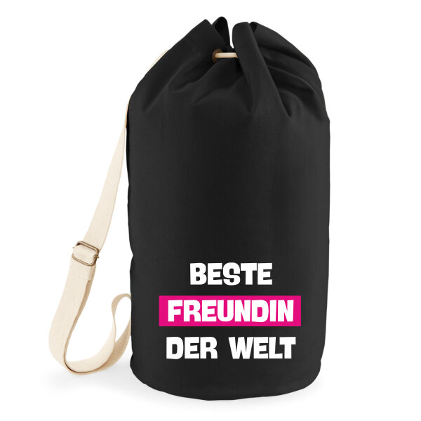 Seesack Beste Freundin der Welt 20 Liter Black