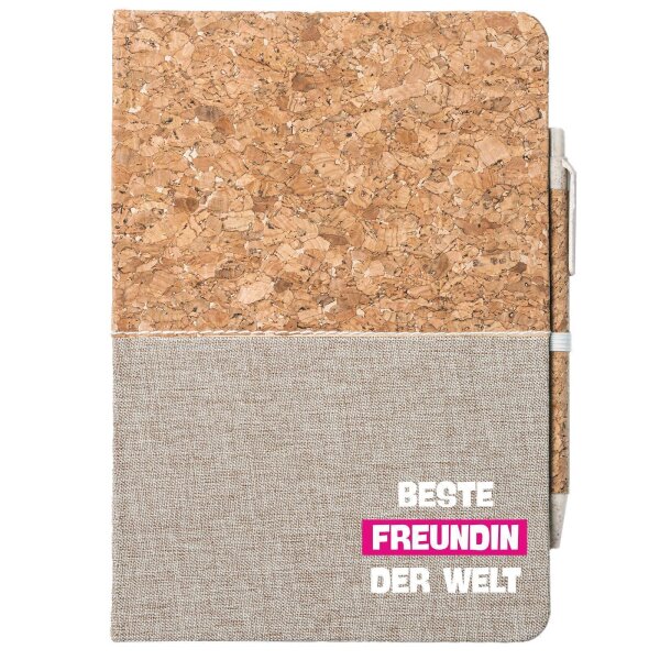 Notizbuch A5 Beste Freundin der Welt 80 Blatt inkl. Kugelschreiber