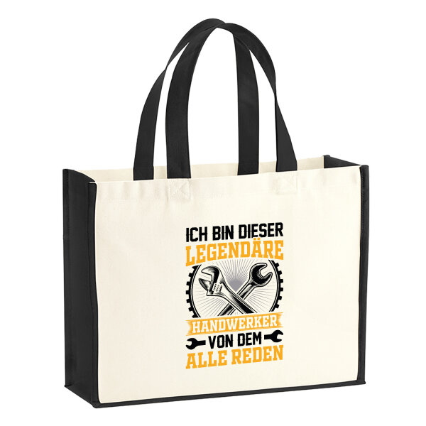 Jutetasche Ich bin dieser legendäre Handwerker von dem alle reden 21 Liter Black