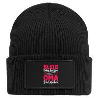 Beanie mit Patch Bleib ruhig und lass Oma das machen Black