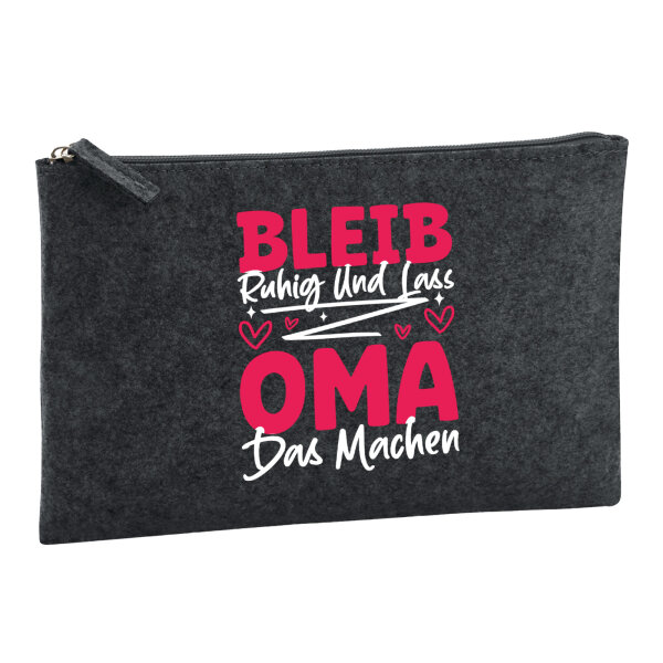 Kulturbeutel Bleib ruhig und lass Oma das machen 1 Liter Charcoal