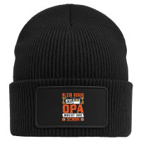 Beanie mit Patch Bleib ruhig der Opa macht das schon Black