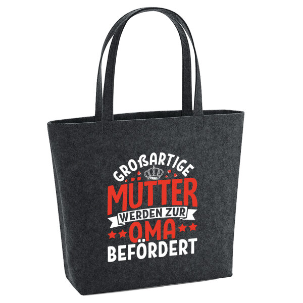 Filz Shopper Großartige Mütter werden zur Oma befördert 22 Liter