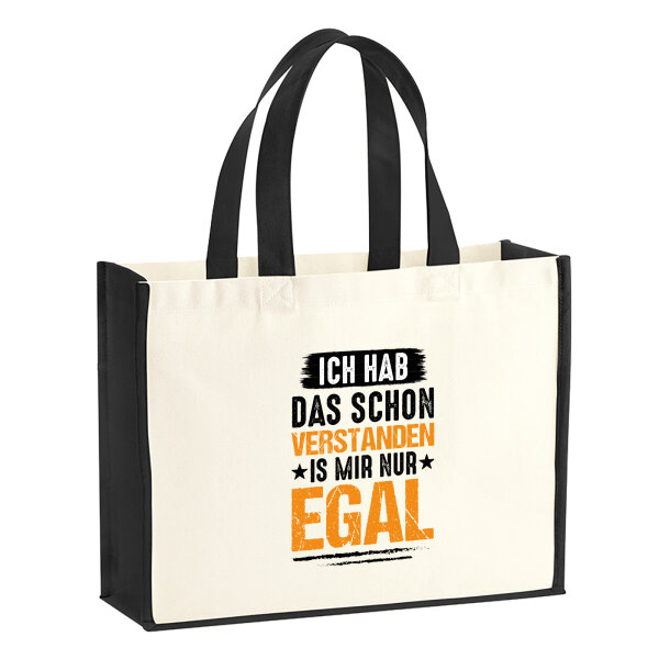 Jutetasche Hab das schon verstanden ist mir nur egal 21 Liter Black