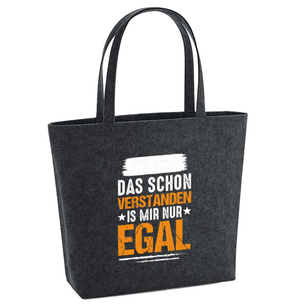Filz Shopper Hab das schon verstanden ist mir nur egal 22 Liter