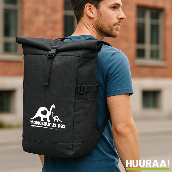 Kurierrucksack Mamasaurus Rex Dinosaurier 30-44 Liter Black Melange