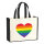 Jutetasche Regenbogenflagge LGBT+ Pride Flag 21 Liter Black