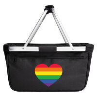Einkaufskorb faltbar Regenbogenflagge LGBT+ Pride Flag 20 Liter Black
