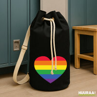 Seesack Regenbogenflagge LGBT+ Pride Flag 20 Liter Black