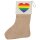 Weihnachtsstrumpf Regenbogenflagge LGBT+ Pride Flag Beige Jute