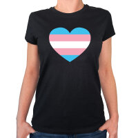 Damen T-Shirt Trans Pride Flagge LGBTQ Herz