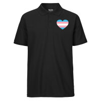 Herren Polo Shirt Trans Pride Flagge LGBTQ Herz