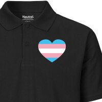 Herren Polo Shirt Trans Pride Flagge LGBTQ Herz
