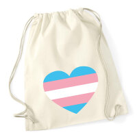 Turnbeutel Trans Pride Flagge LGBTQ Herz 12 Liter