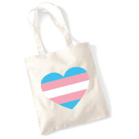 Jutebeutel Trans Pride Flagge LGBTQ Herz 10 Liter