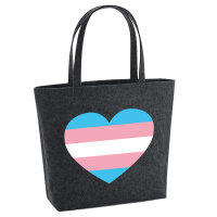 Filz Shopper Trans Pride Flagge LGBTQ Herz 22 Liter