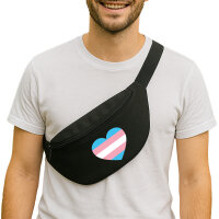 Bauchtasche Trans Pride Flagge LGBTQ Herz 2,5 Liter Black