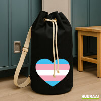 Seesack Trans Pride Flagge LGBTQ Herz 20 Liter Black