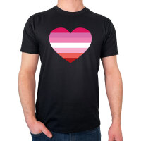 Herren T-Shirt Lesbische Pride Flagge LGBTQ Herz