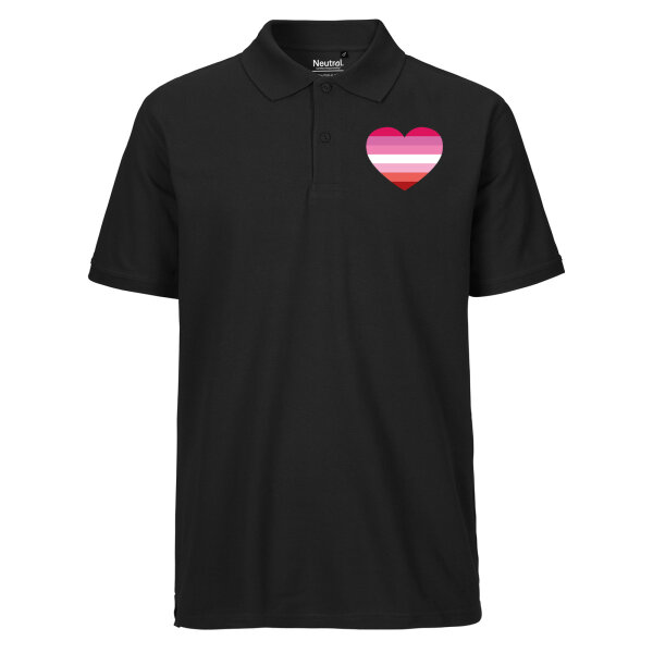 Herren Polo Shirt Lesbische Pride Flagge LGBTQ Herz