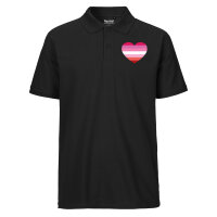 Herren Polo Shirt Lesbische Pride Flagge LGBTQ Herz