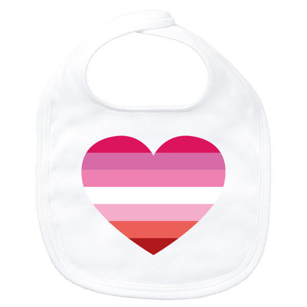 Baby Lätzchen Lesbische Pride Flagge LGBTQ Herz Klettverschluss