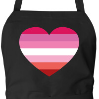Schürze Lesbische Pride Flagge LGBTQ Herz mit Taschen