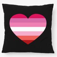 Kissen Lesbische Pride Flagge LGBTQ Herz 40x40cm