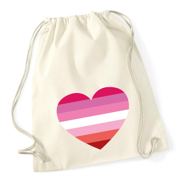 Turnbeutel Lesbische Pride Flagge LGBTQ Herz 12 Liter