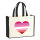 Jutetasche Lesbische Pride Flagge LGBTQ Herz 21 Liter Black