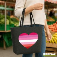 Filzshopper Lesbische Pride Flagge LGBTQ Herz, 22 Liter