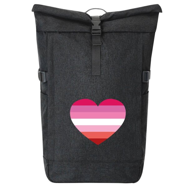 Kurierrucksack Lesbische Pride Flagge LGBTQ Herz 30-44 Liter Black Melange