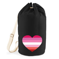 Seesack Lesbische Pride Flagge LGBTQ Herz 20 Liter Black