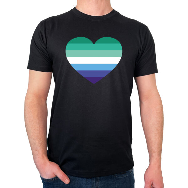 Herren T-Shirt Schwule Pride Flagge LGBTQ Herz