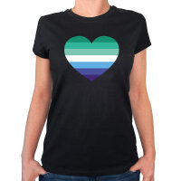 Damen T-Shirt Schwule Pride Flagge LGBTQ Herz